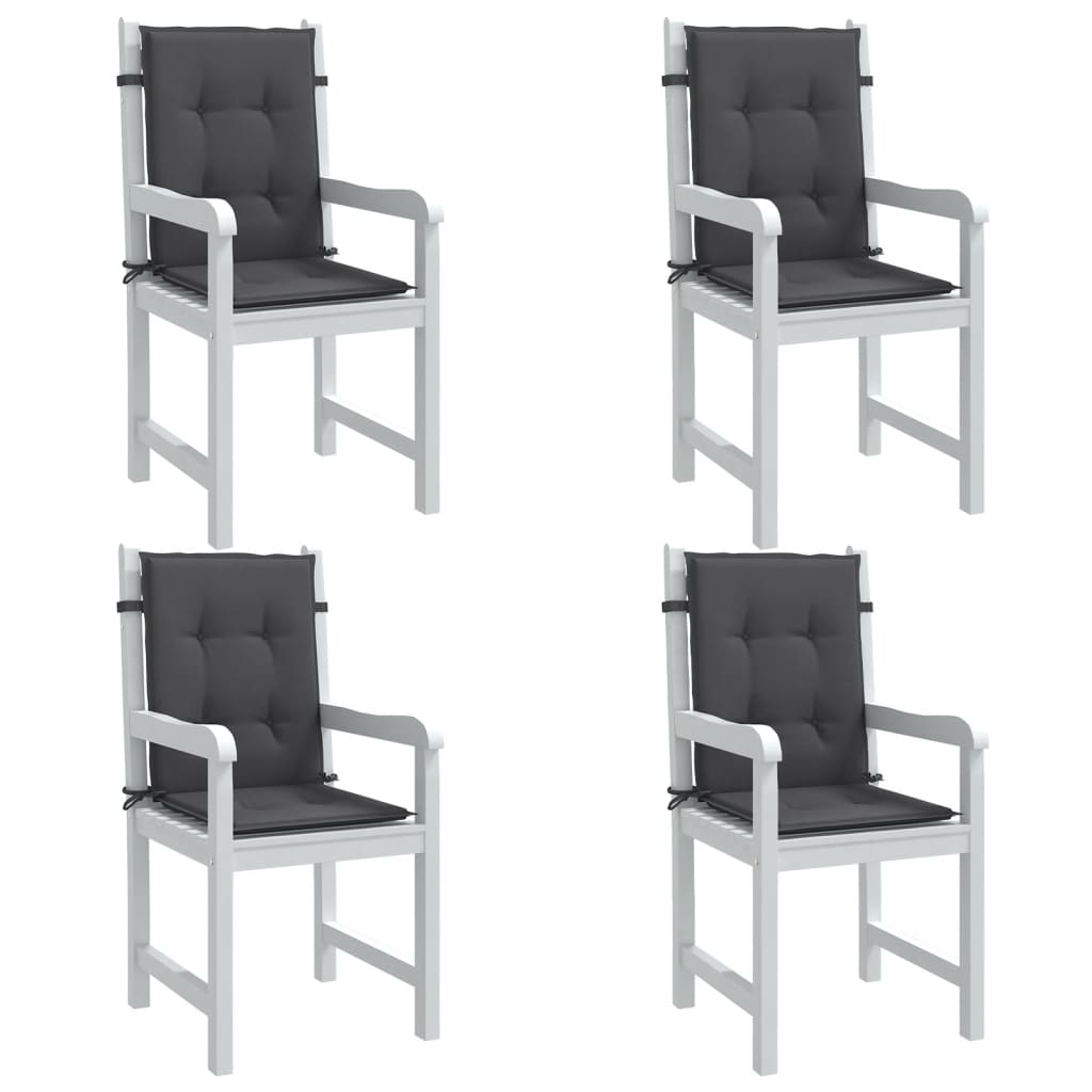 Niedriglehner-Auflagen 2 Stk Melange Anthrazit 100x50x7cm Stoff