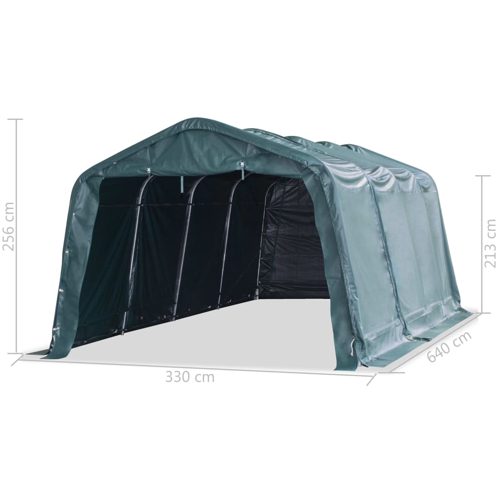 Weidezelt PVC 550 g/m² 3,3×3,2 m Dunkelgrün