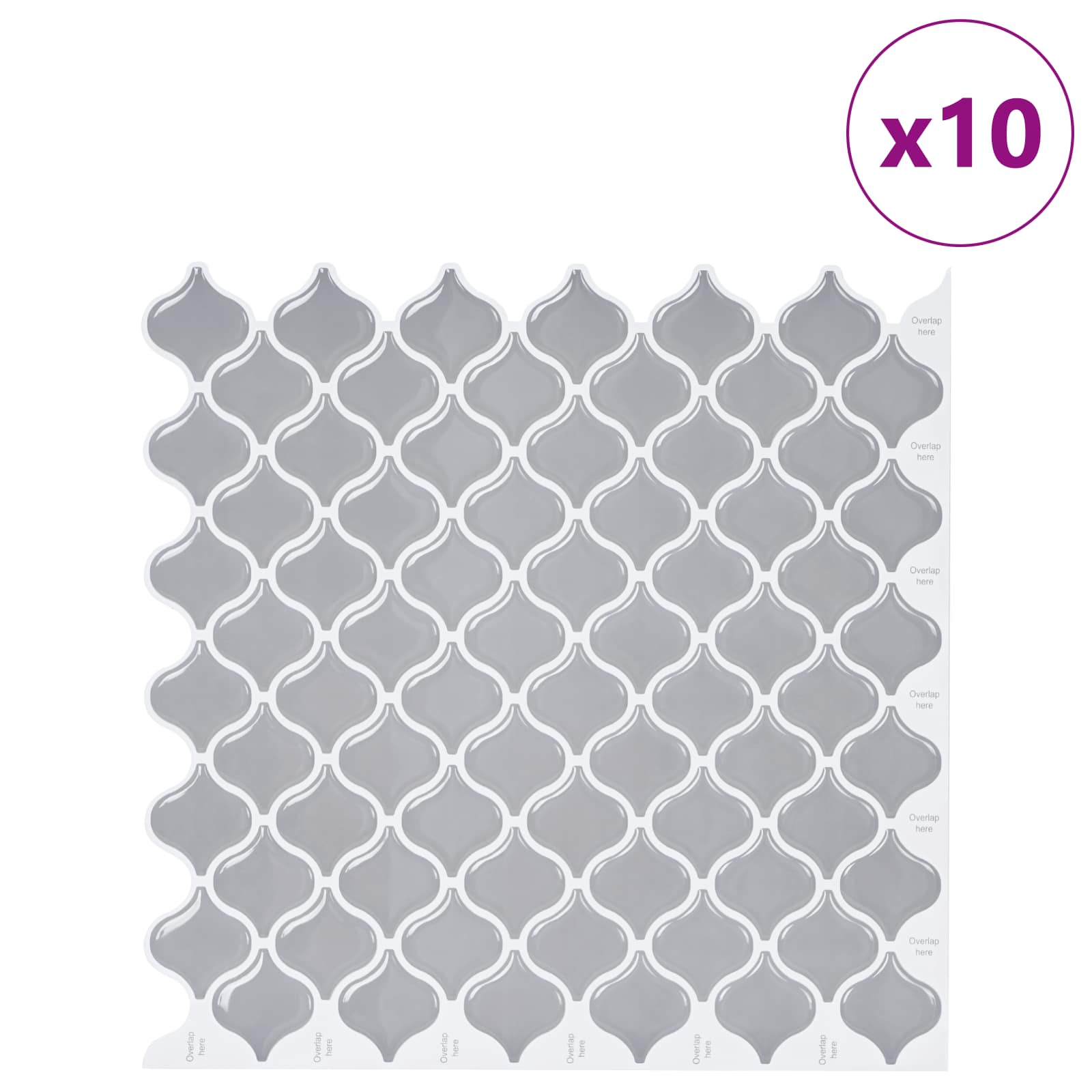 Lanturn Fliese 10 pcs Weiß 27 x 27 cm Polyurethan und PET