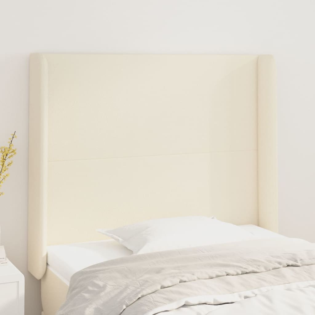 Kopfteil mit Ohren Creme 83x16x78/88 cm Kunstleder