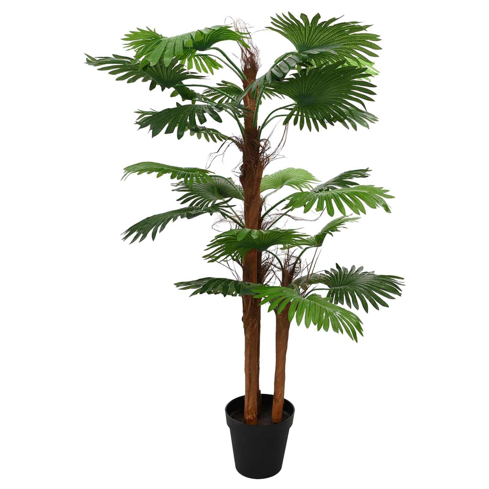 Künstliche Fächerpalme Grün 75 x 25 x 180 cm Stoff und Bambus