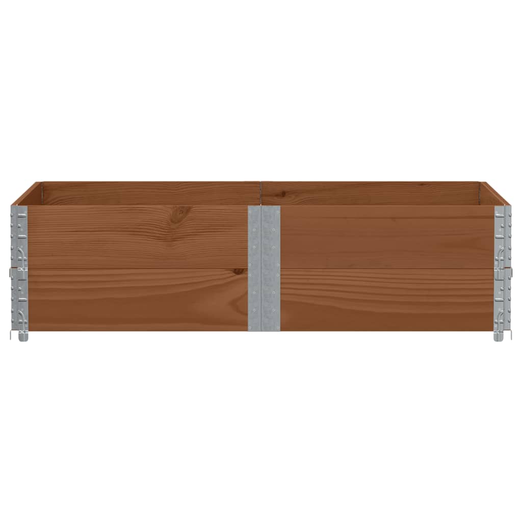 Paletten-Aufsatzrahmen Schwarz 80x60 cm Massivholz Kiefer