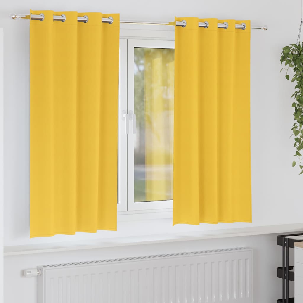 Verdunkelungs-Vorhänge mit Ringen 2 pcs Beige 140 x 140 cm