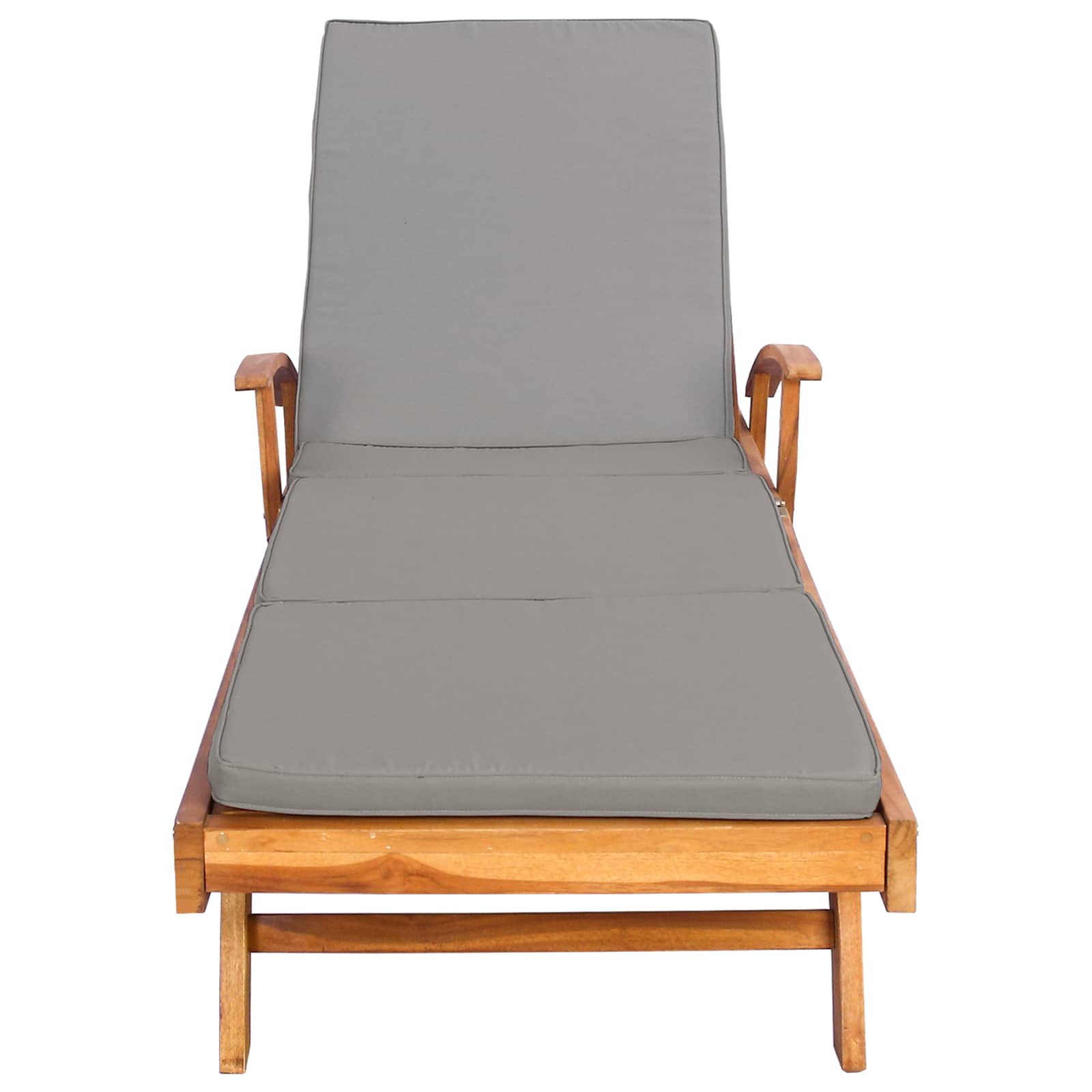 Sonnenliege 1-Person Braun Massivholz Teak