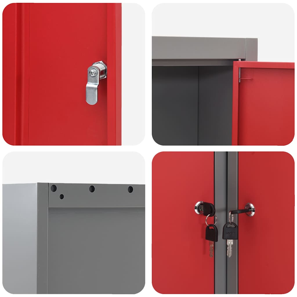 Werkzeugschrank mit Regal Schwarz und Grau 55 x 55 x 55 cm