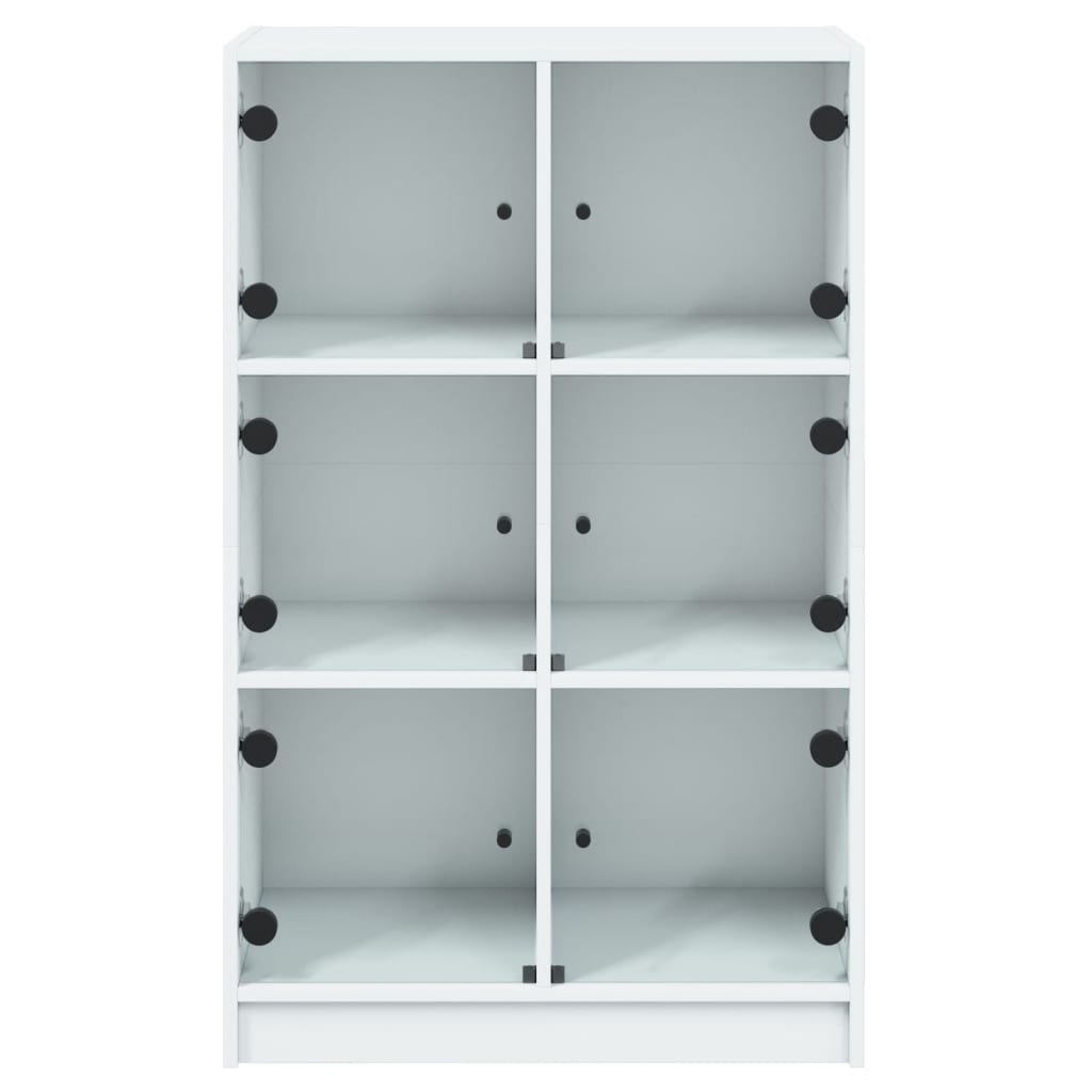 Bücherregal mit Türen Weiß 136x37x109 cm Holzwerkstoff