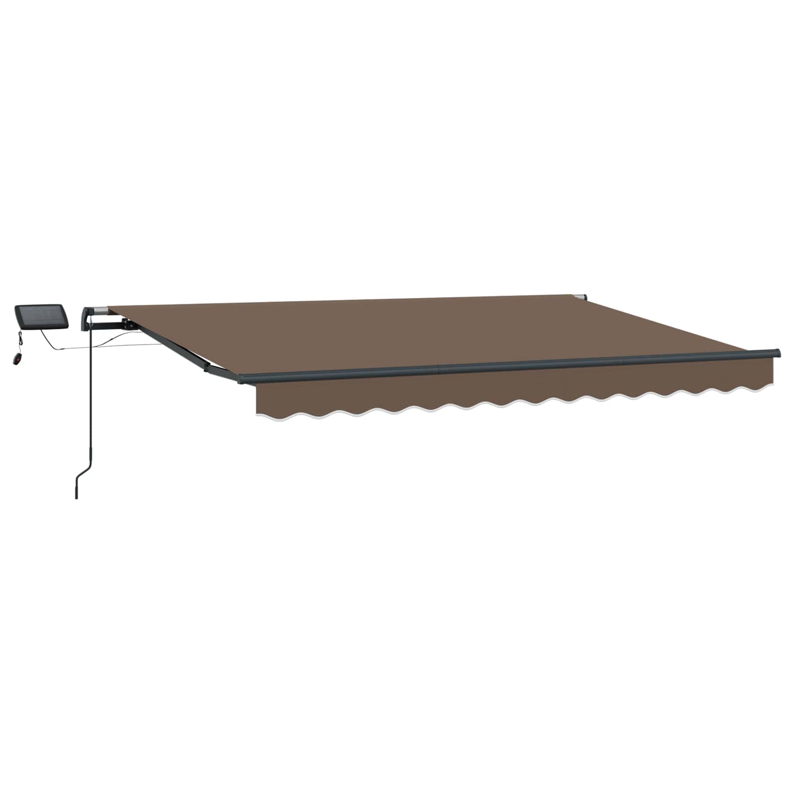 Markise Manuell Einziehbar mit LED 300x250 cm Blau und Weiß