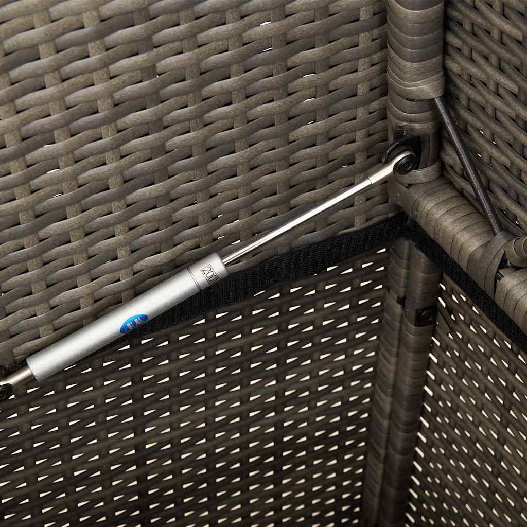 Gartenbank mit Kissen Schwarz Poly Rattan