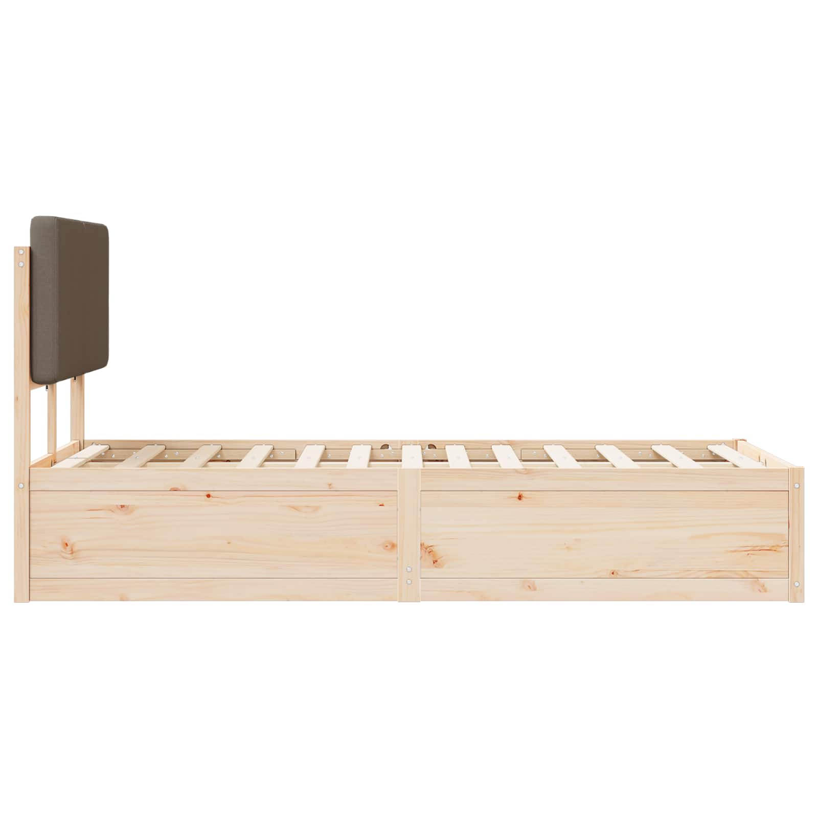 Bettgestell mit gepolstertem Kopfteil Hellgrau 200 x 200 cm