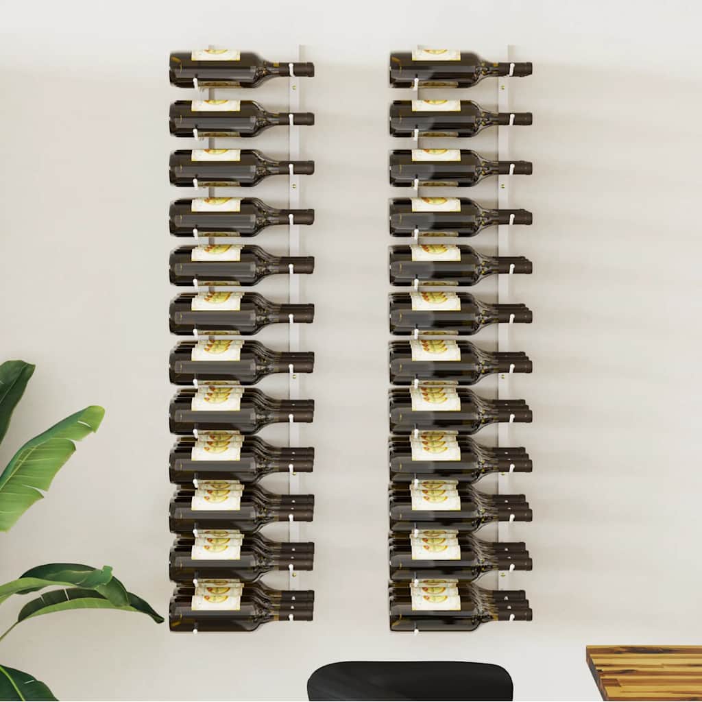 Wand-Weinregal für 24 Flaschen Schwarz Eisen