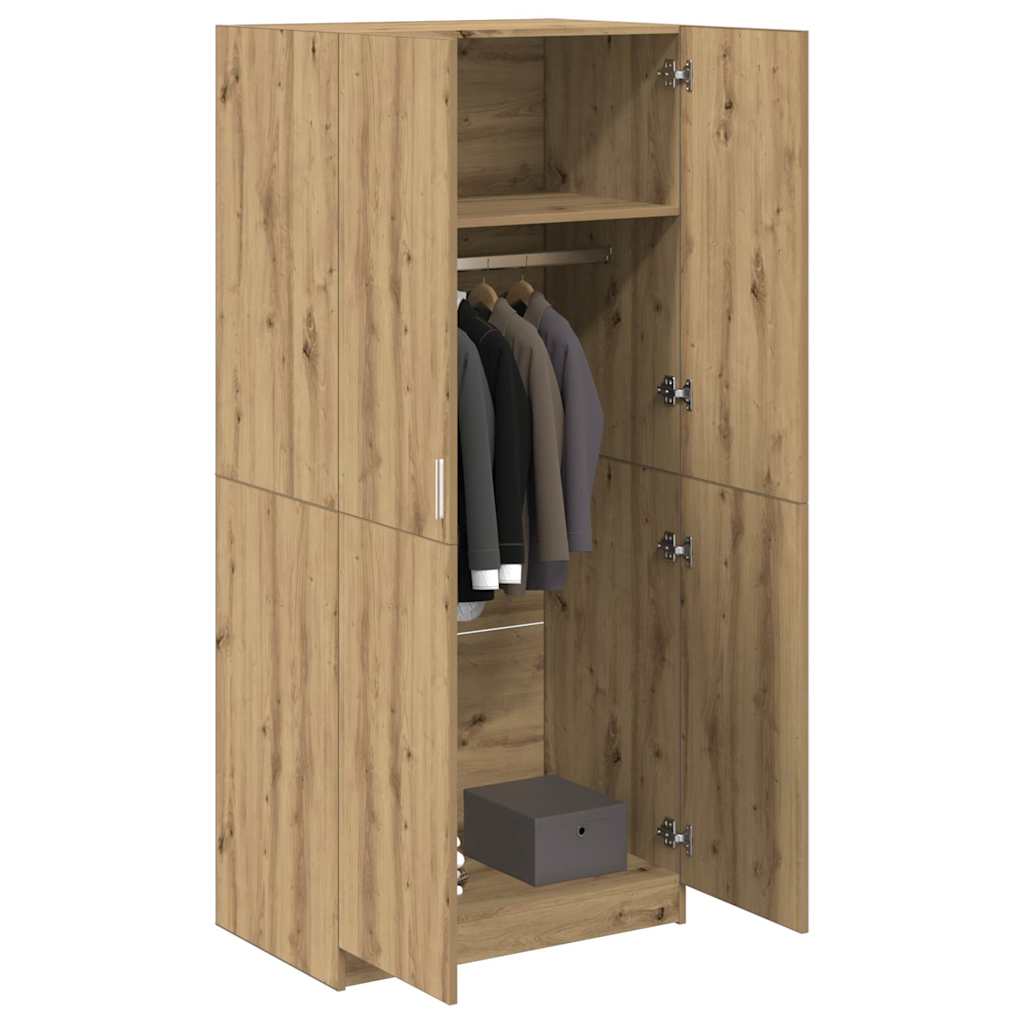 Kleiderschrank Weiß 80x52x180 cm Holzwerkstoff