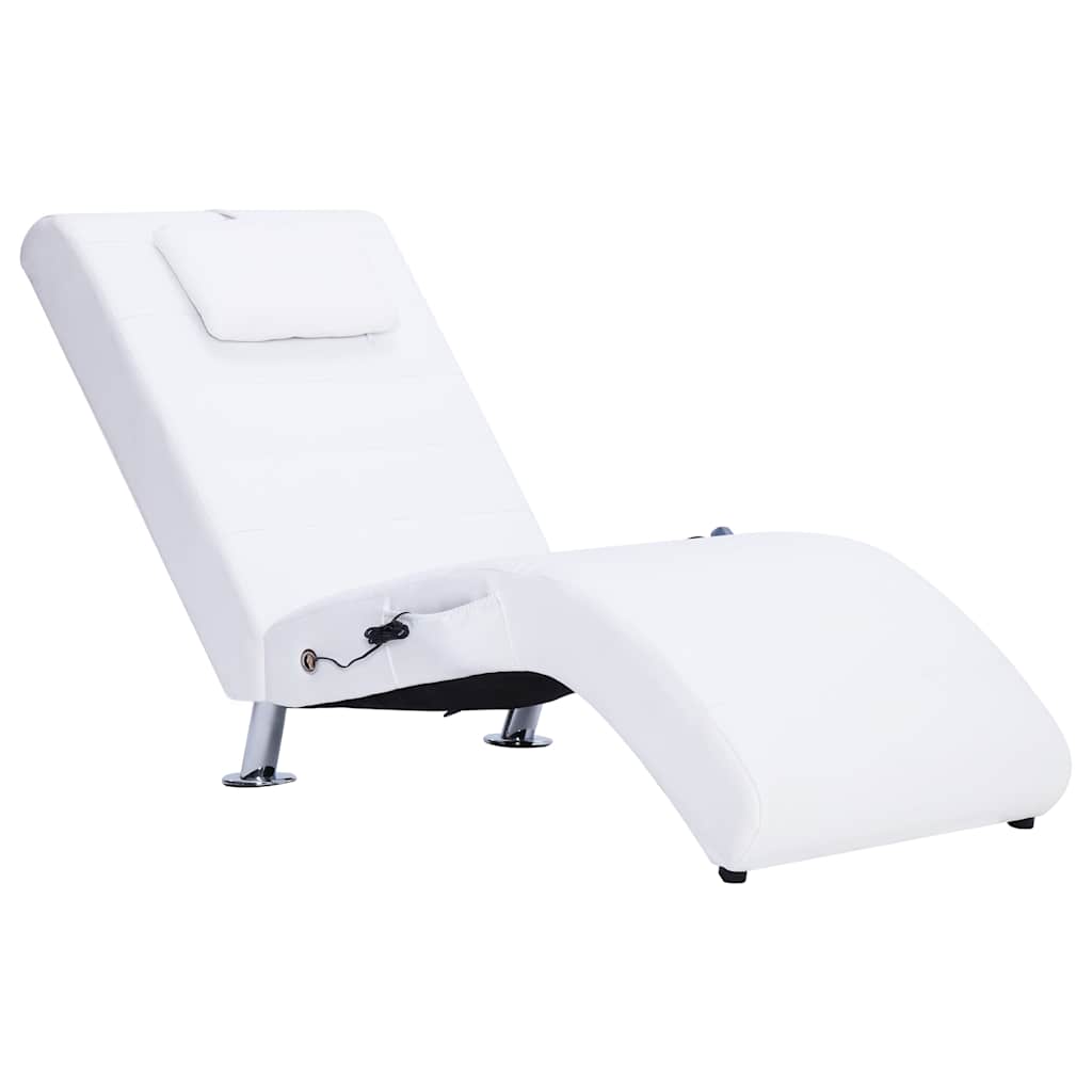 Massage-Chaiselongue mit Kissen Schwarz Kunstleder
