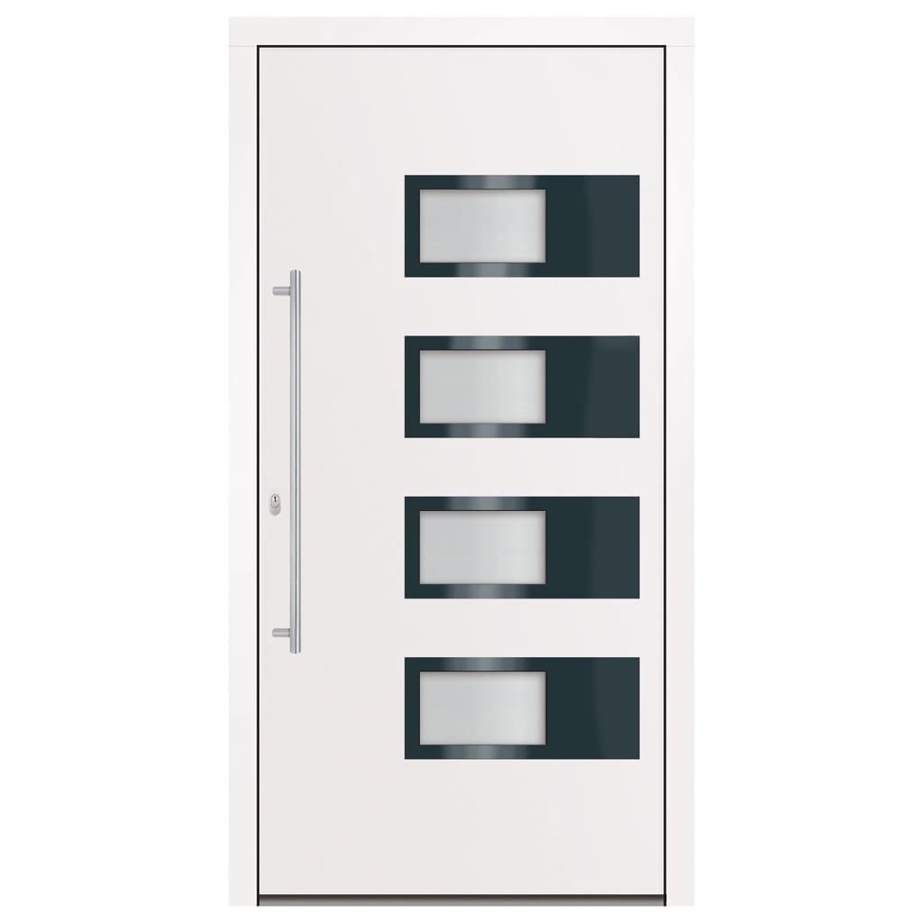Haustür Anthrazit 100x210 cm Aluminium und PVC