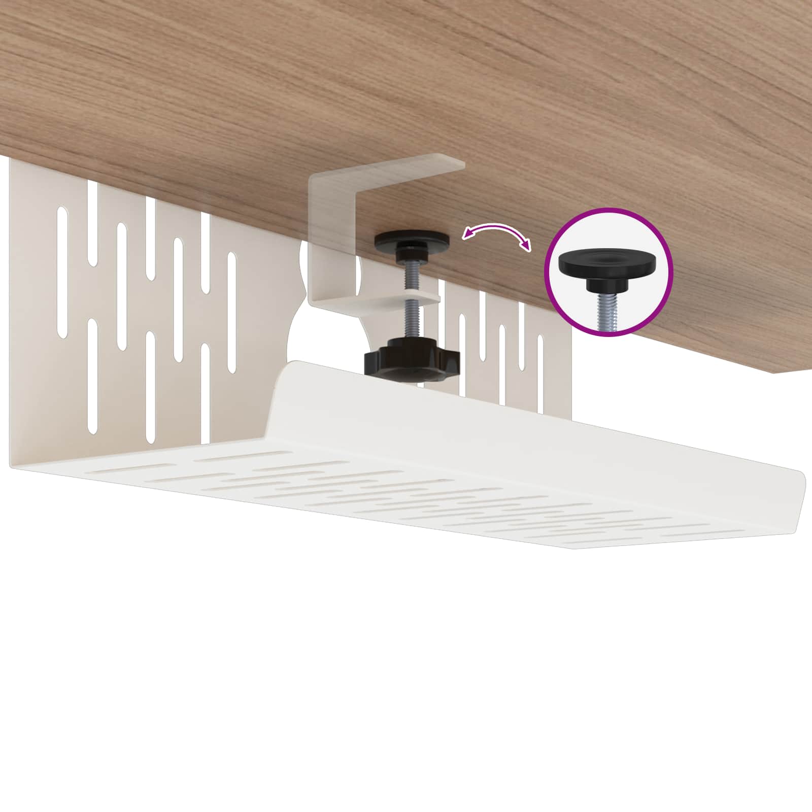 Unter dem Schreibtisch Kabelmanagement Tray 2 Stk. Anthrazit