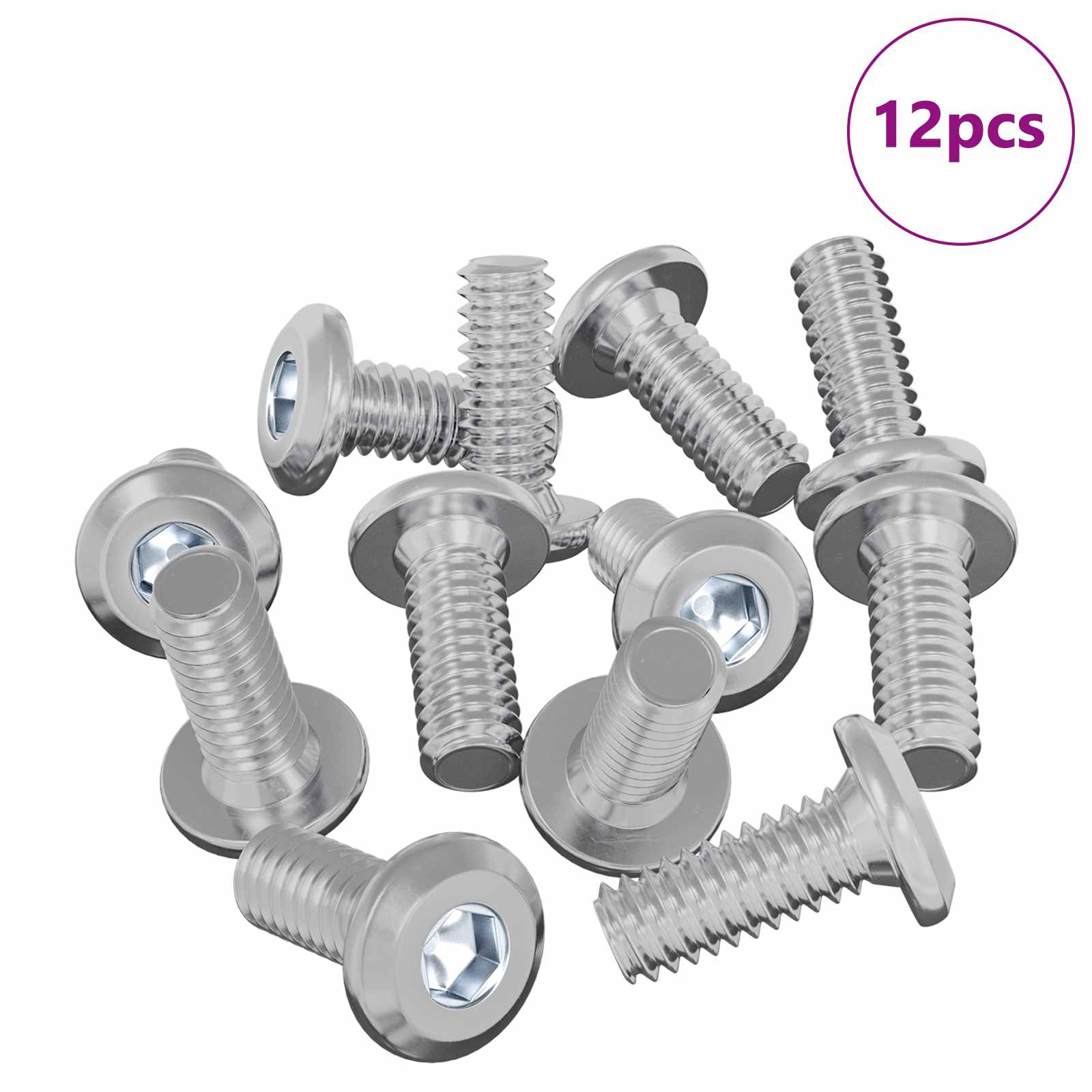Kopf-Sicherungsschraube 2 pcs Silber M6 x 15 mm Stahl