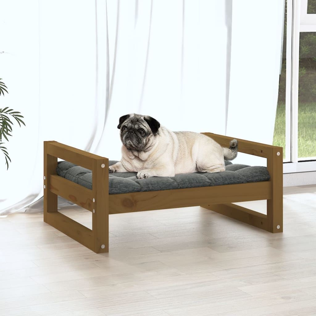 Hundebett 55,5x45,5x28 cm Massivholz Kiefer