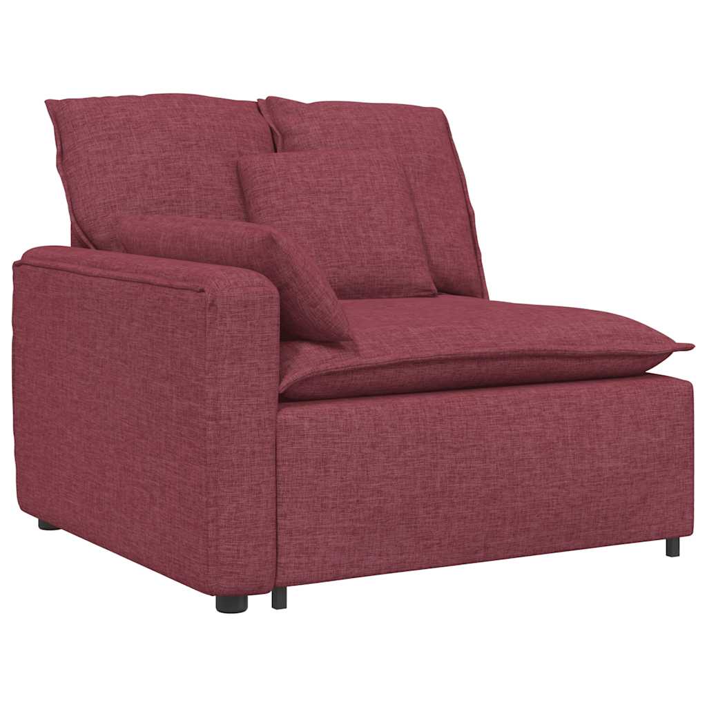 Modulares Sofa Endmodul mit Armlehne Kissen Hellgrau 100 cm