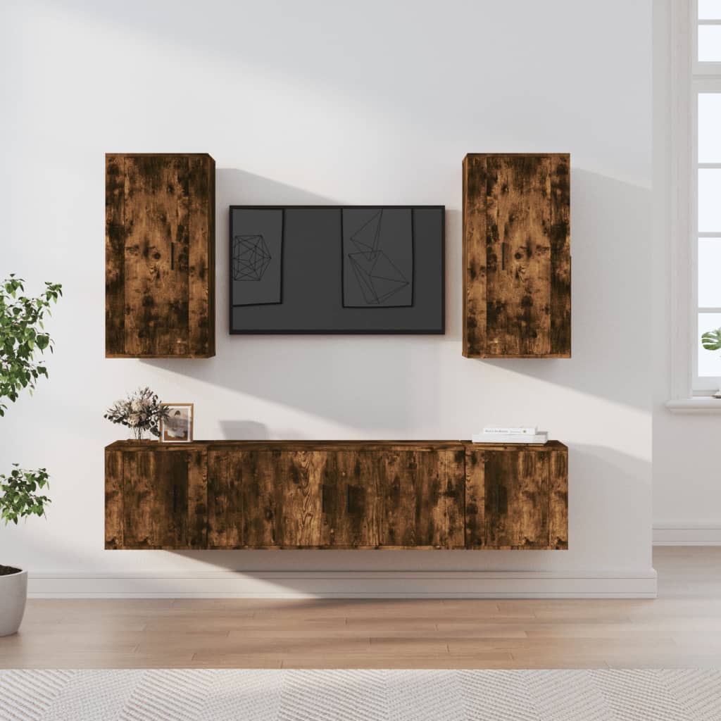 5-tlg. TV-Schrank-Set Weiß Holzwerkstoff