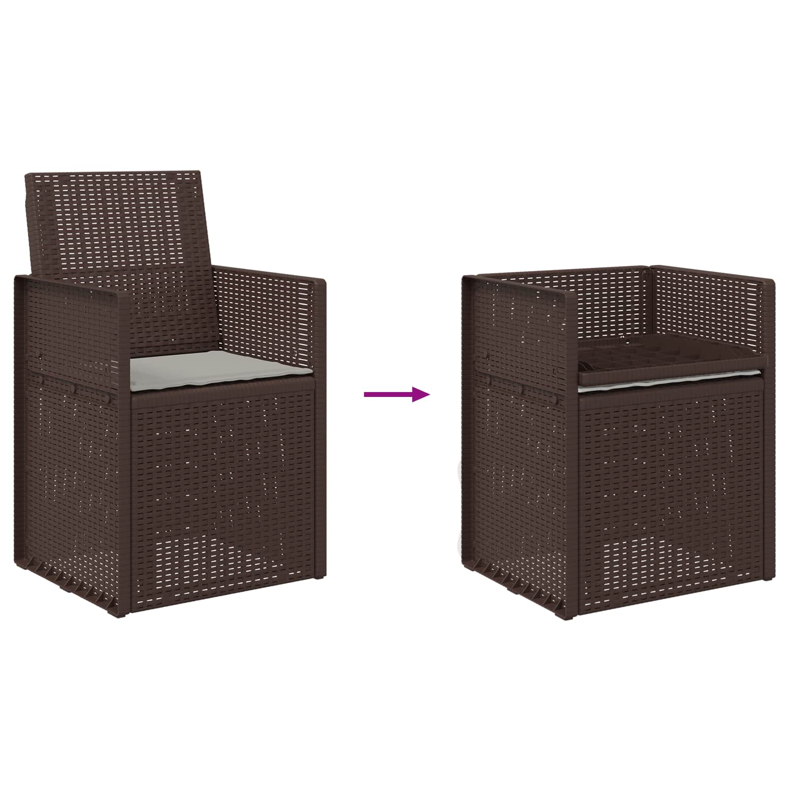 Garten Esszimmerstühle 2 pcs Weiß und Hellgrau PP