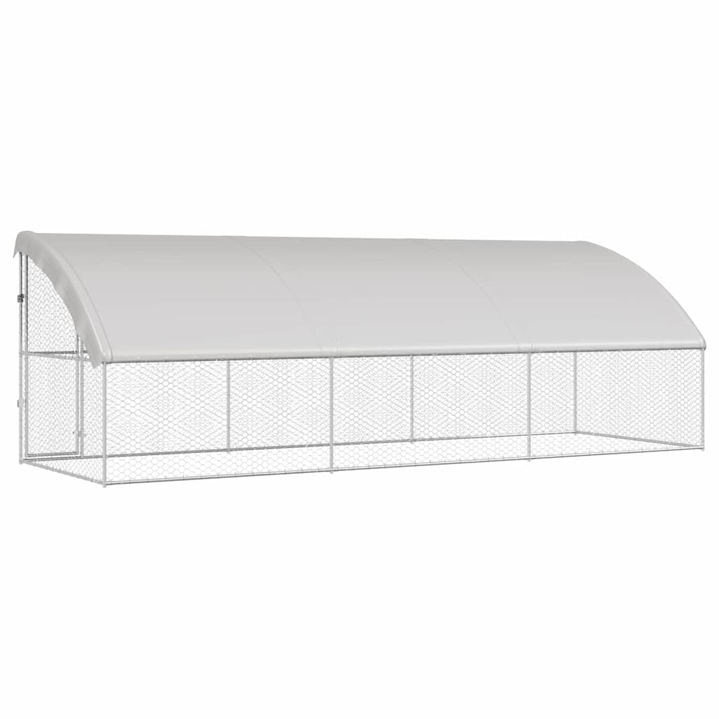 Hundekäfig 2 pcs Silber 4 x 2 x 2 m Verzinkter Stahl