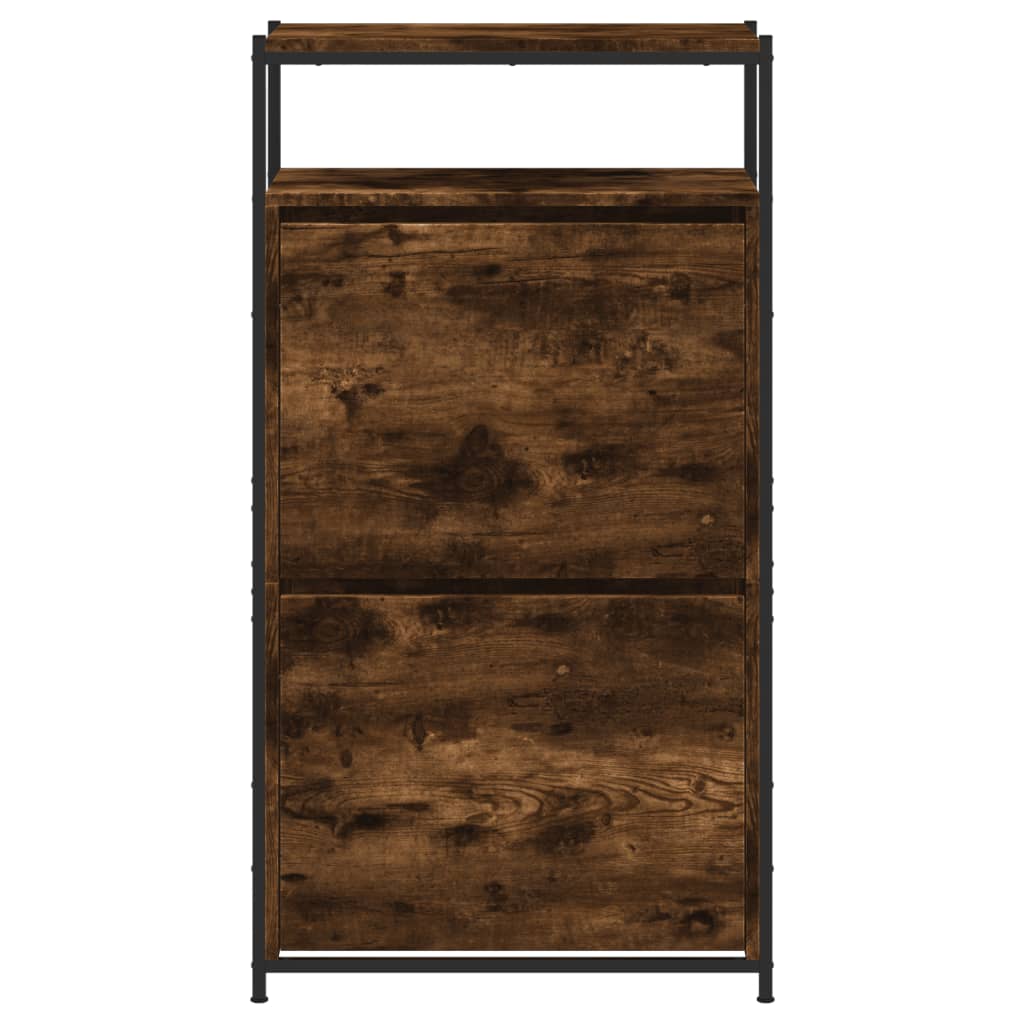 Schuhschrank mit 4 Klappen Sonoma-Eiche 100x34x112 cm