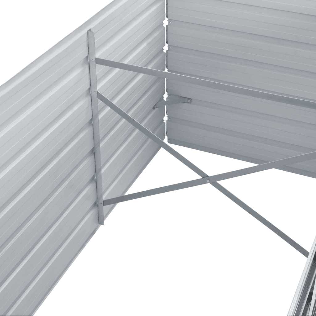 Hochbeet 160 x 80 x 77 cm Verzinkter Stahl Grau