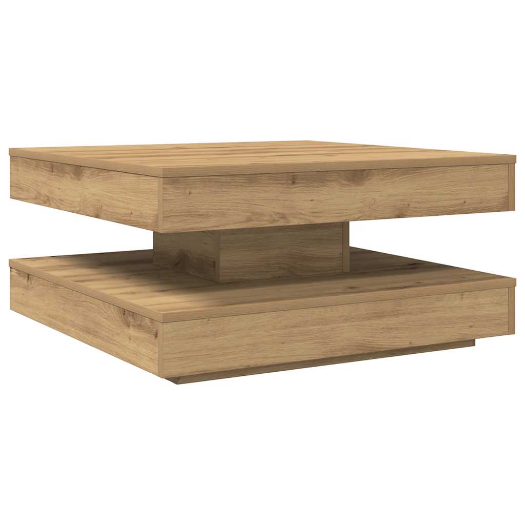 Couchtisch 360-Grad Drehbar Weiß 90x90x34,5 cm