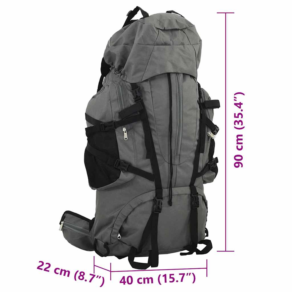Wanderrucksack Schwarz 60 L Oxford-Gewebe