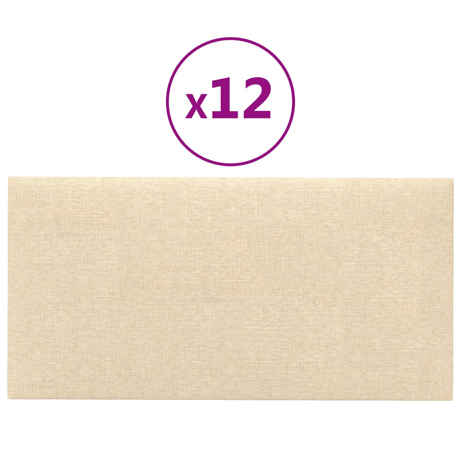 Wandkopfteilen 12 pcs 30 x 15 cm Creme Stoff