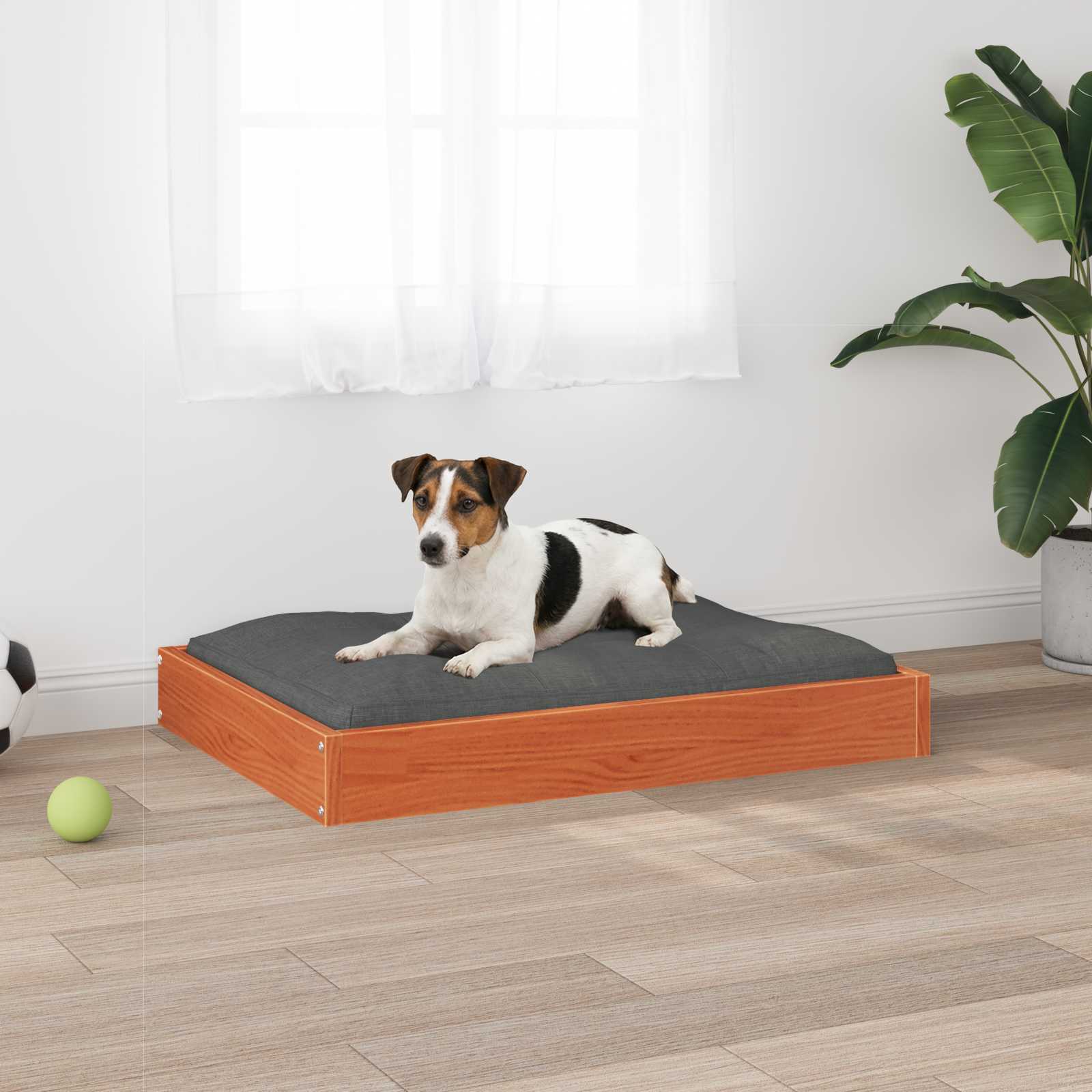 Hundebett 51,5x44x9 cm Massivholz Kiefer