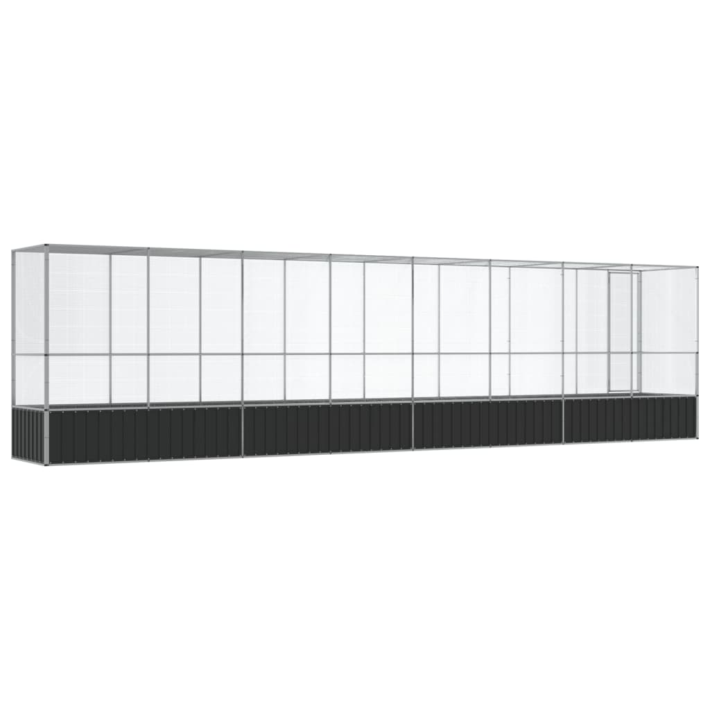 Voliere Silbern 210,5x107x212 cm Stahl
