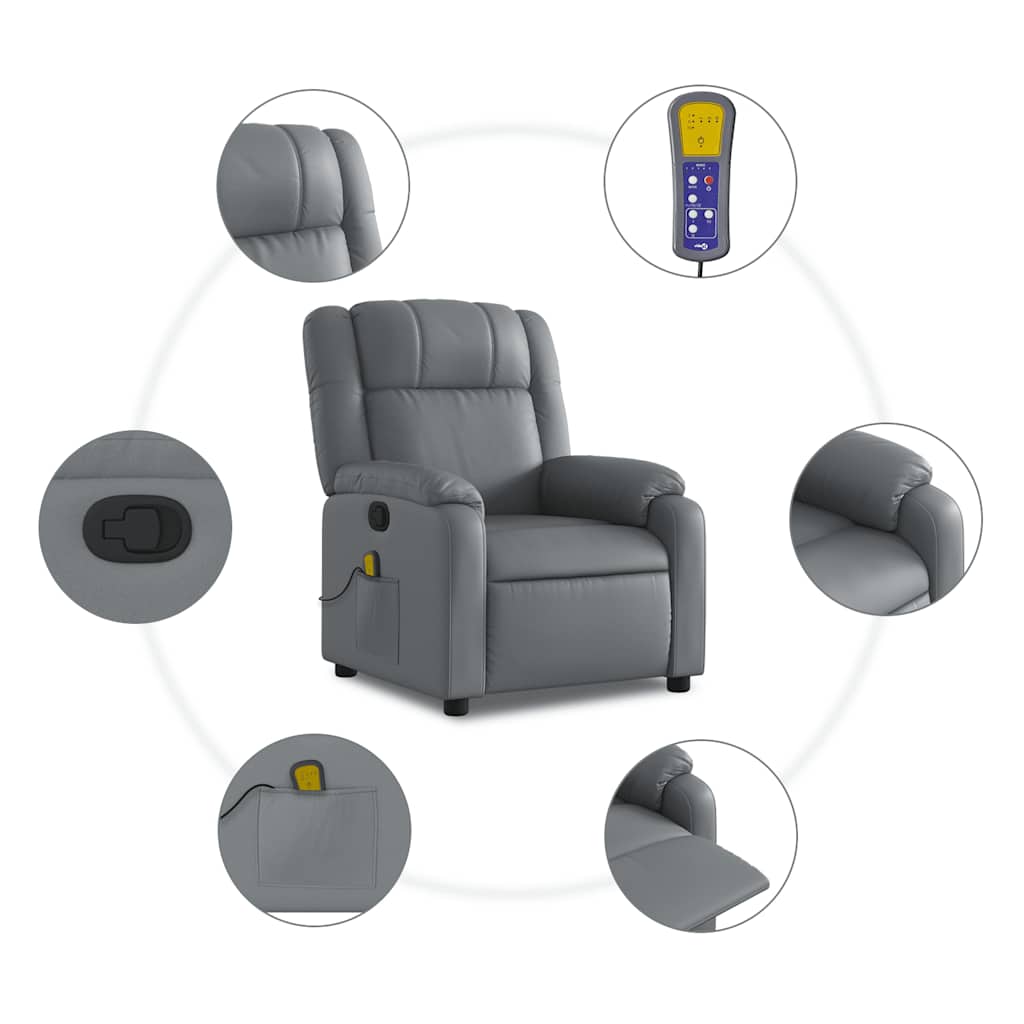 Massage-Relaxsessel, Kunstleder, Schwarz