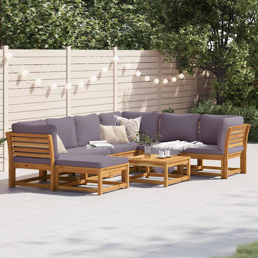 4-tlg. Garten-Lounge-Set mit Kissen Massivholz Akazie