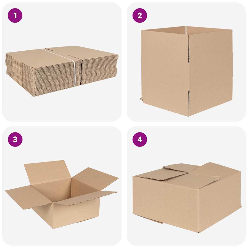 Faltbox mit Speicher 50 pcs Natur 15 x 15 x 8 cm Karton