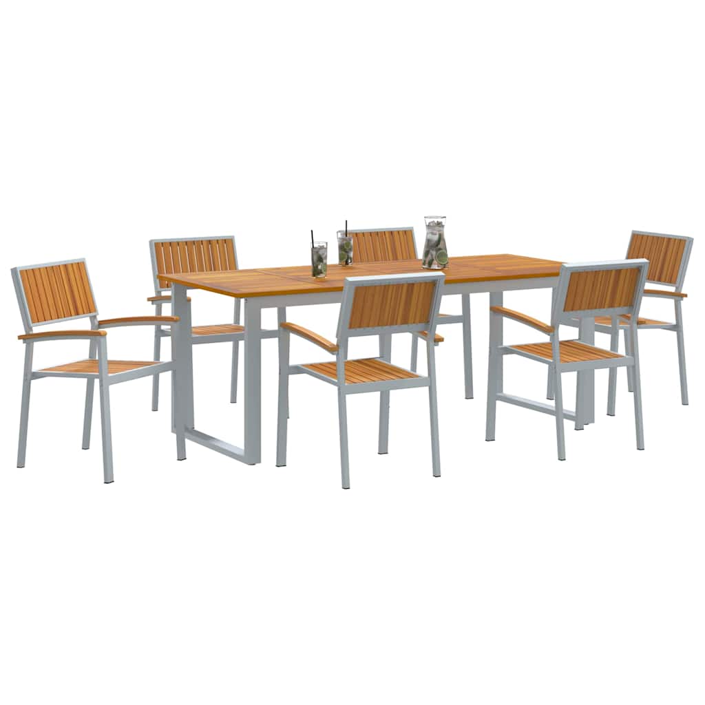 Garten Essgruppe 5 pcs Grau Massivholz Akazie