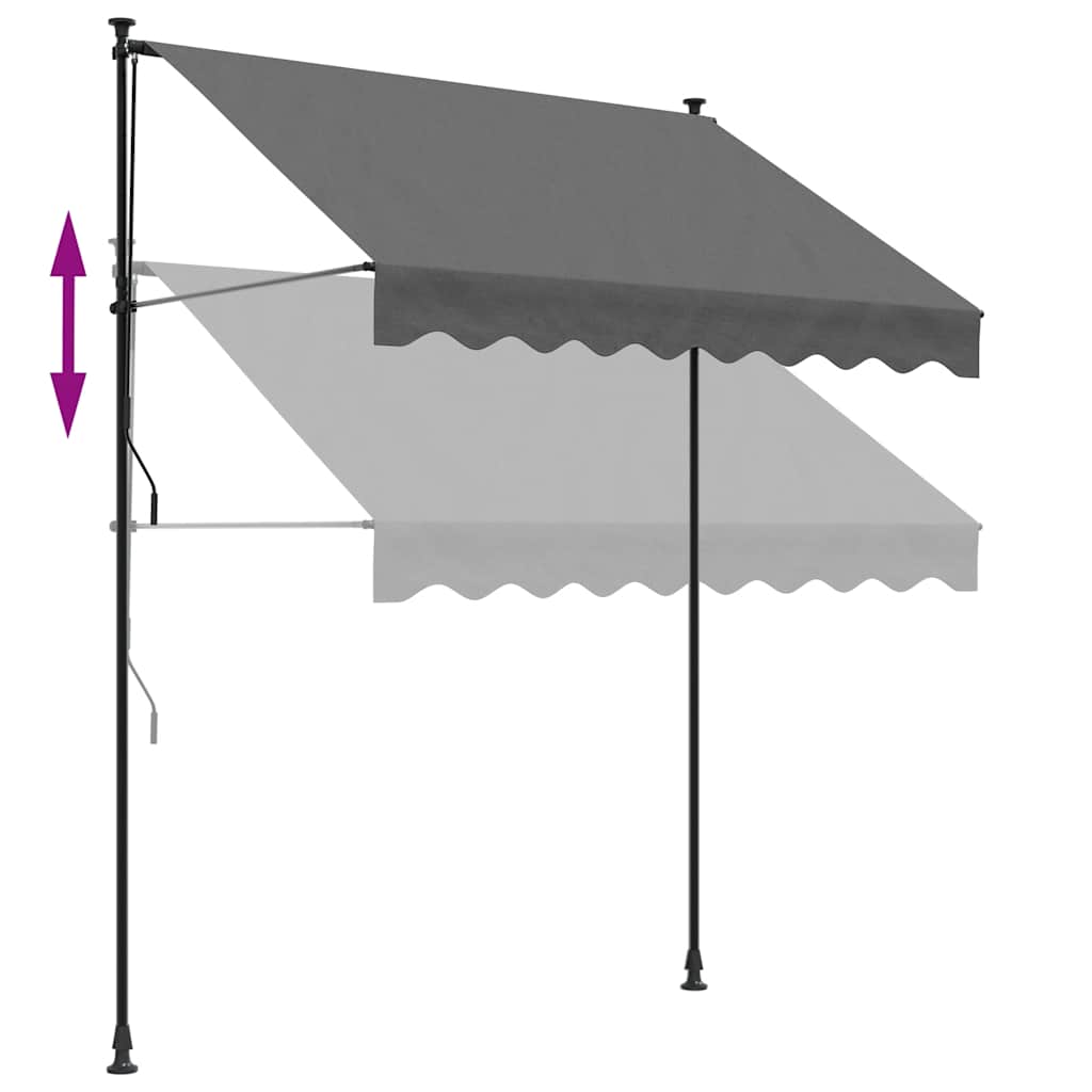 Einziehbare Markise Handbetrieben 150 cm Anthrazit