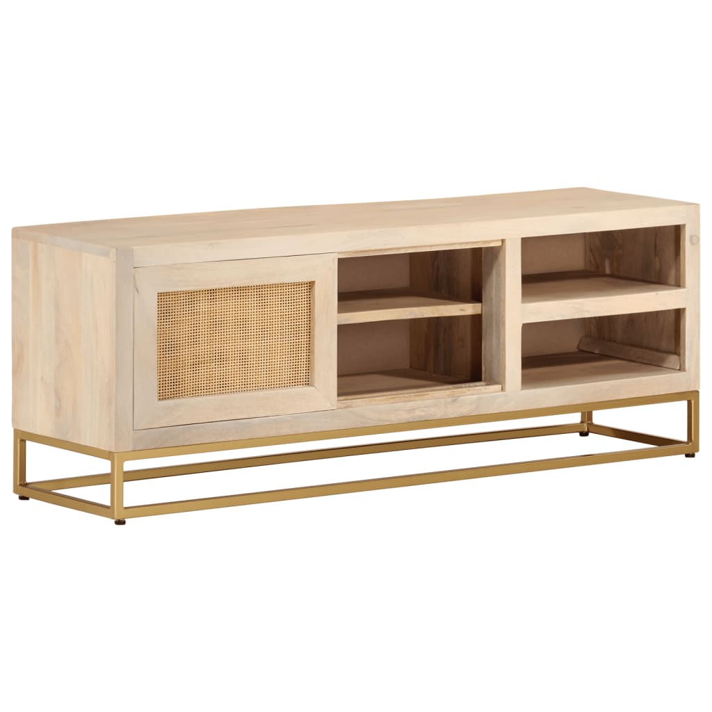 Nachttisch 40x30x50 cm Massivholz Mango und Eisen