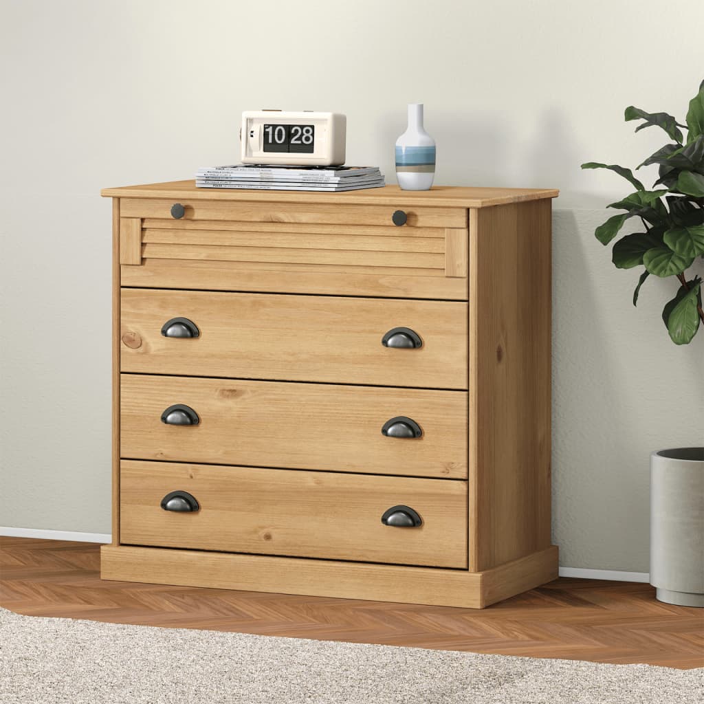 Kommode VIGO Weiß 80x40x76 cm Massivholz Kiefer