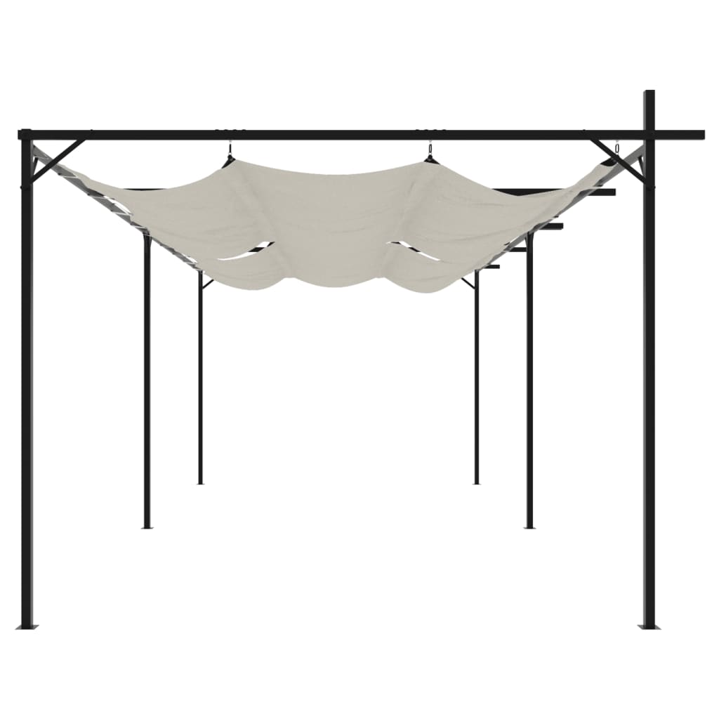 Pergola mit Schiebedach Creme 295x292x230 cm