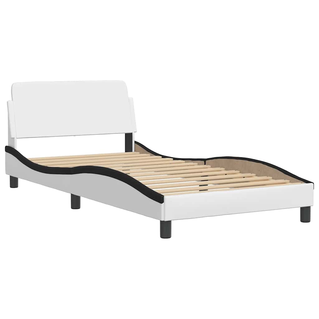 Bett mit Matratze "Dover" Schwarz 80x200 cm Kunstleder