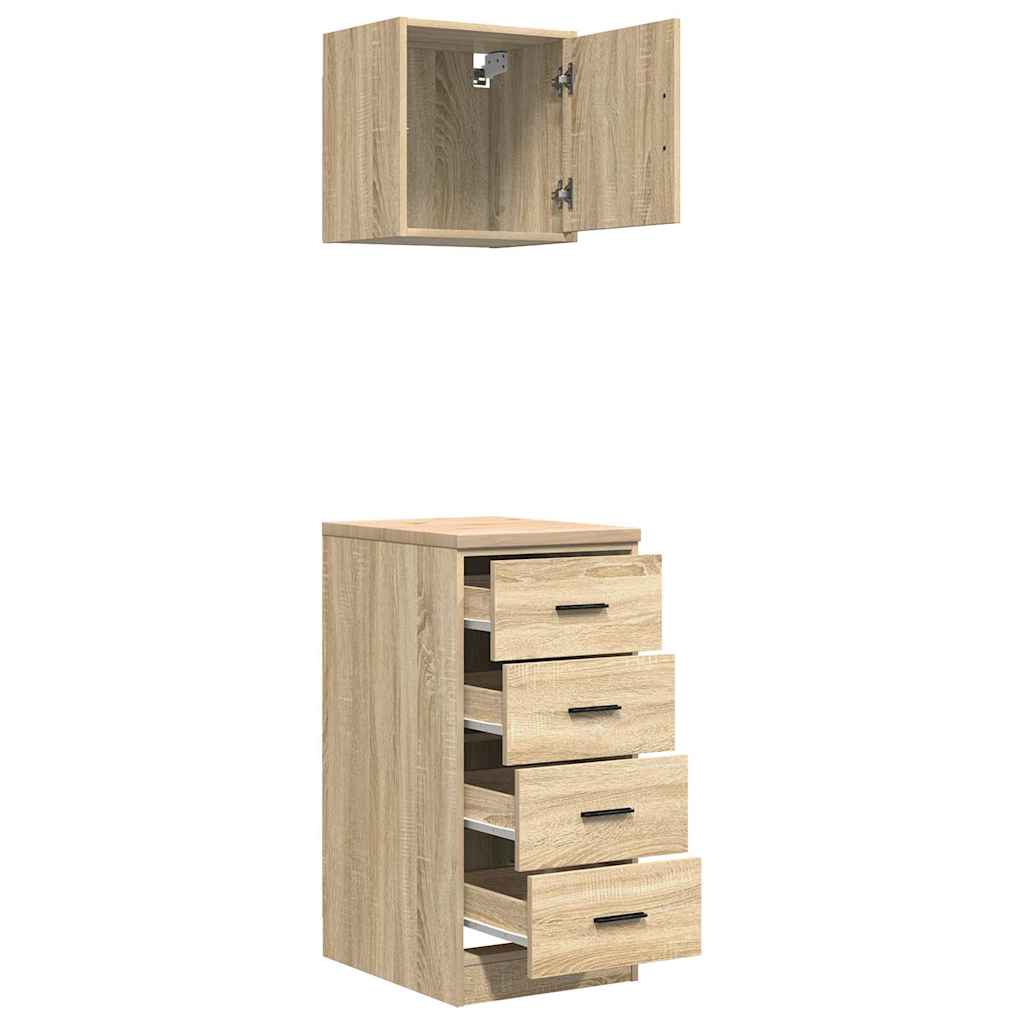 Garagenschränke 2 Stk. Schwarz Holzwerkstoff