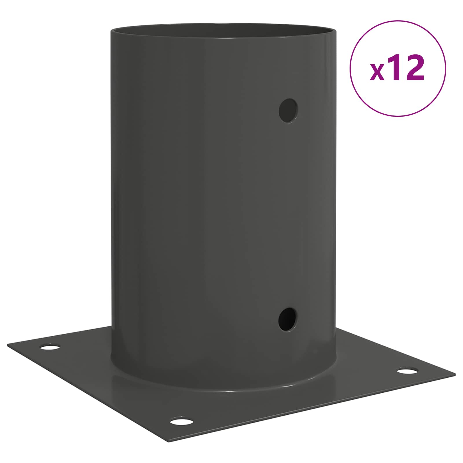 runder Bodenanker 4 pcs Silber 15 x 15 x 15 cm Metall