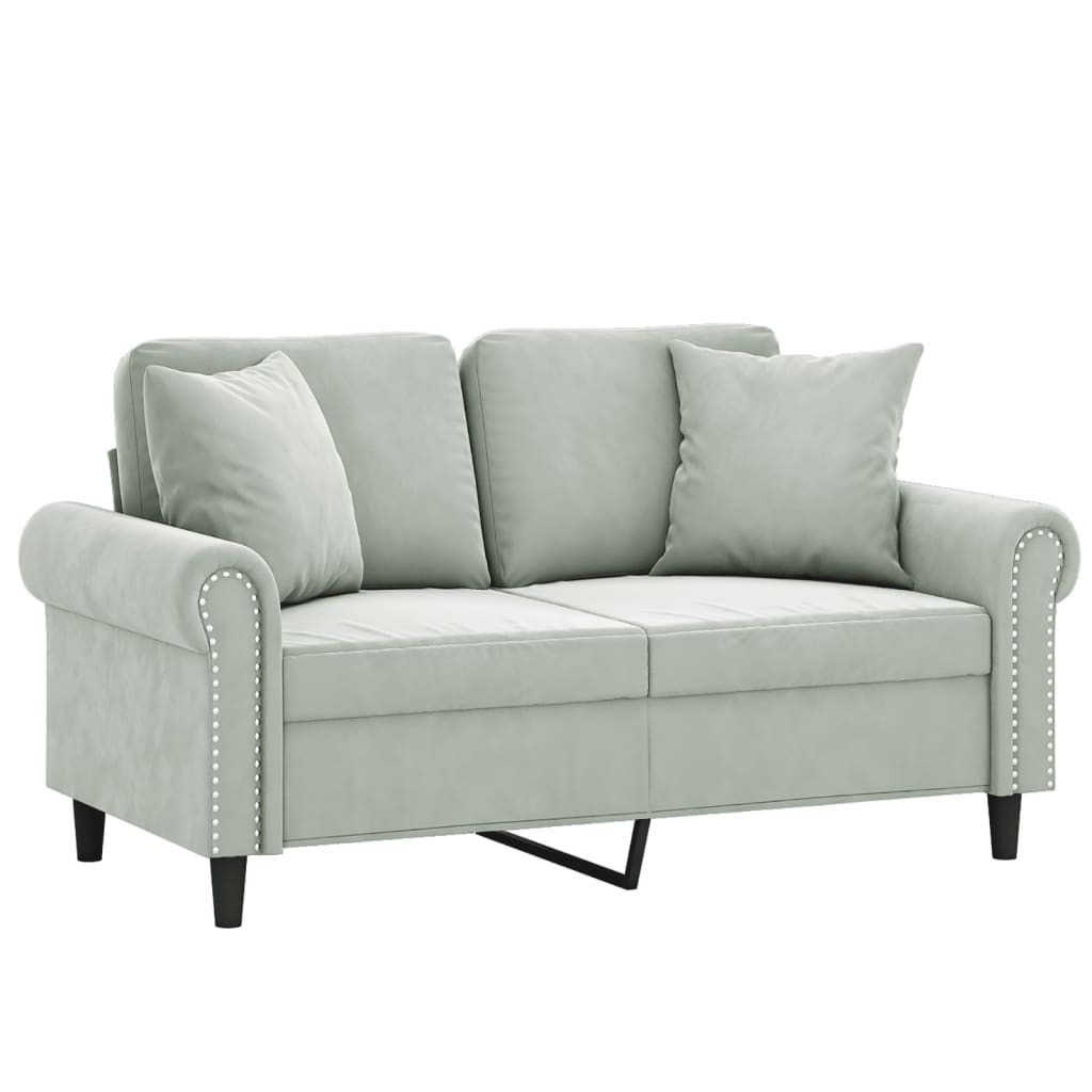 2-Sitzer-Sofa mit Zierkissen Dunkelgrün 120 cm Samt