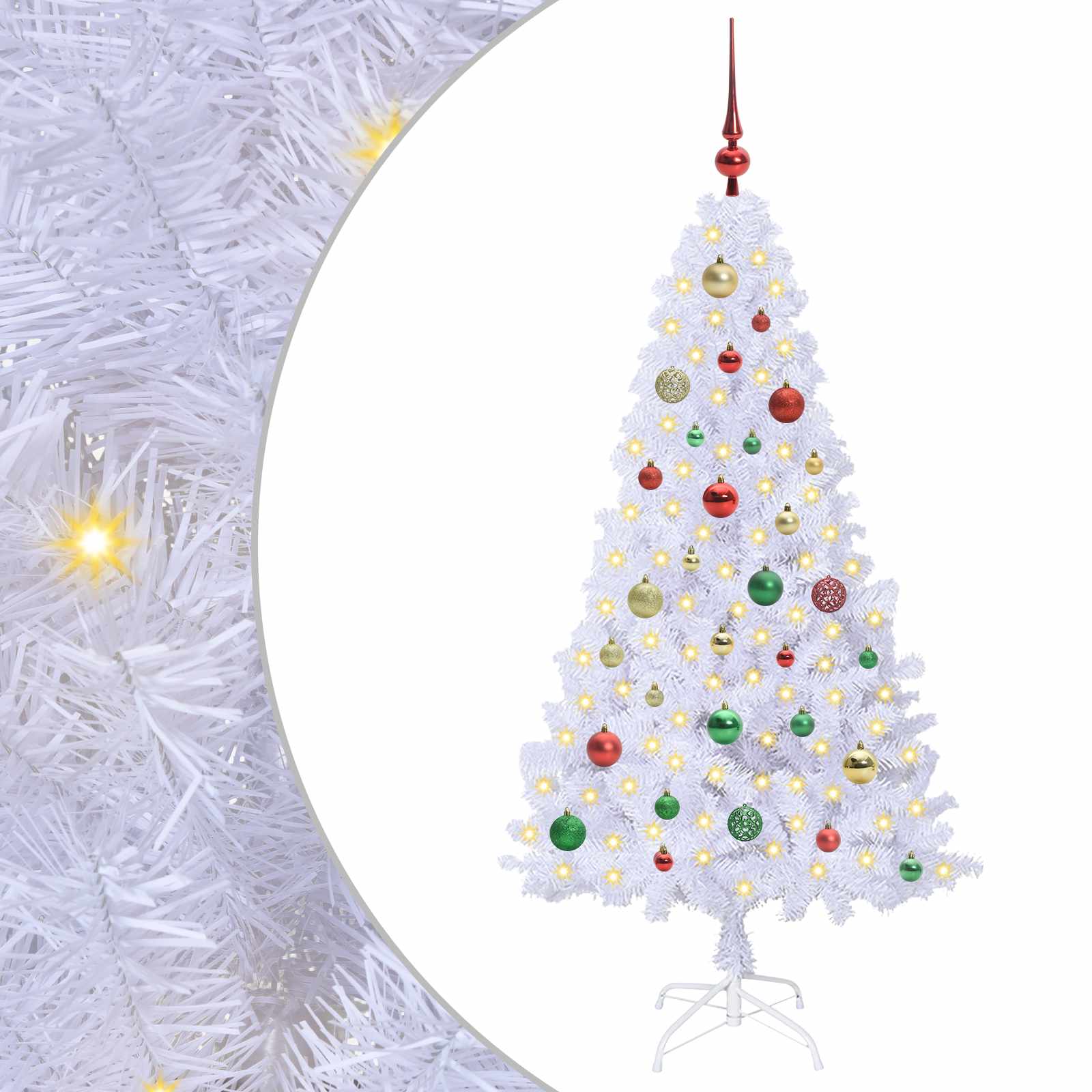 Künstlicher Weihnachtsbaum Weiß 120 cm PVC und Stahl