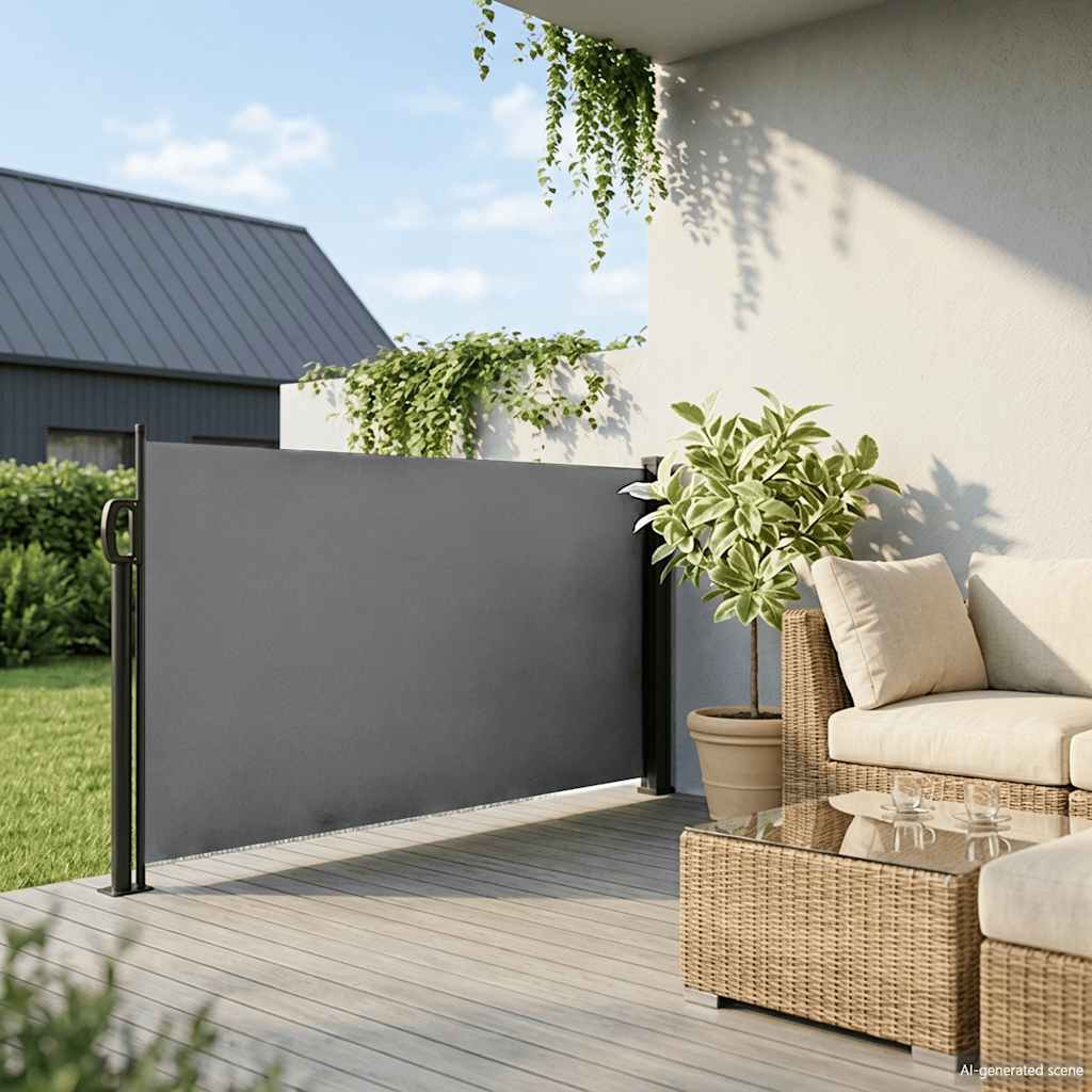 Seitenmarkise Ausziehbar Schwarz 100x300 cm