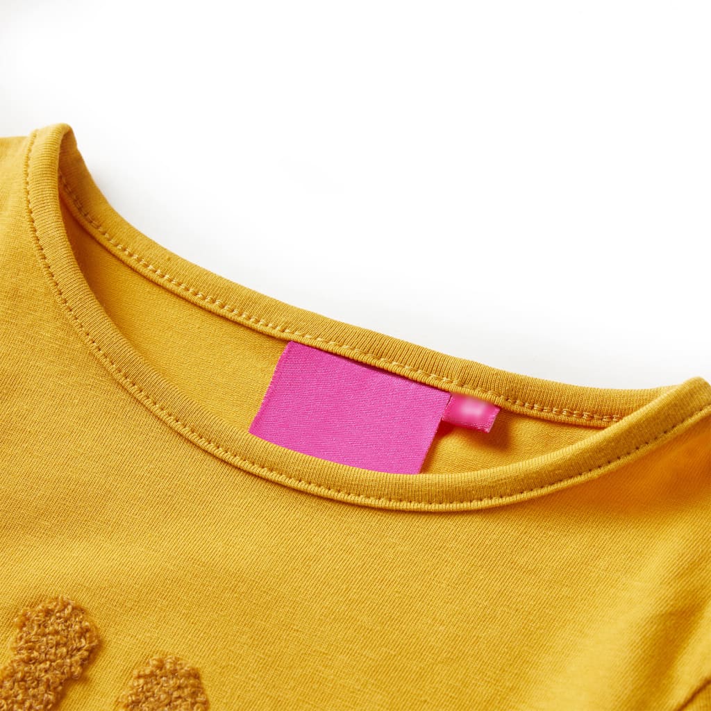 Kinder-Langarmshirt Dunkles Ocker 116