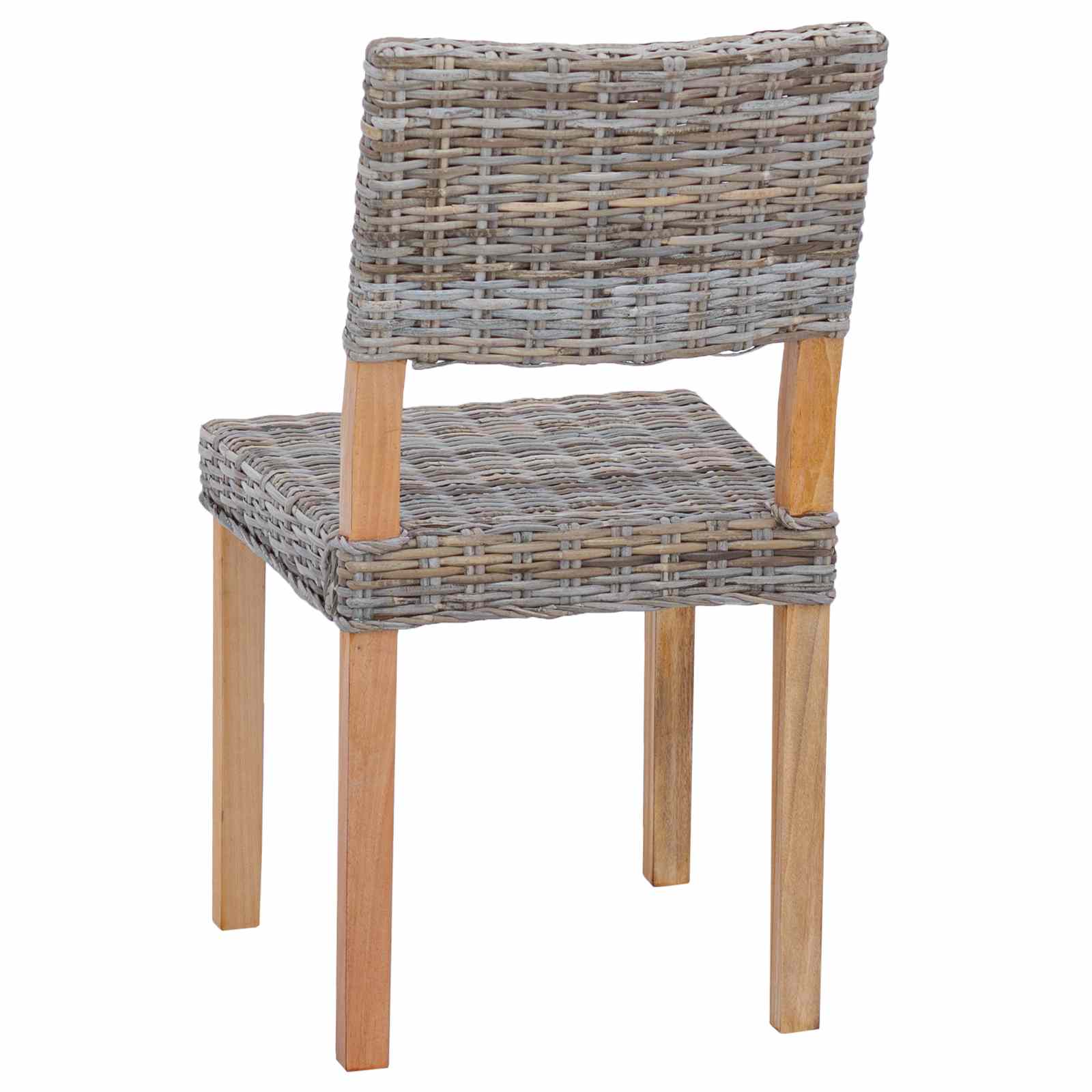 Esszimmerstuhl 2 pcs Kubu Rattan Weiß gewaschen 46 x 55 x 84 cm