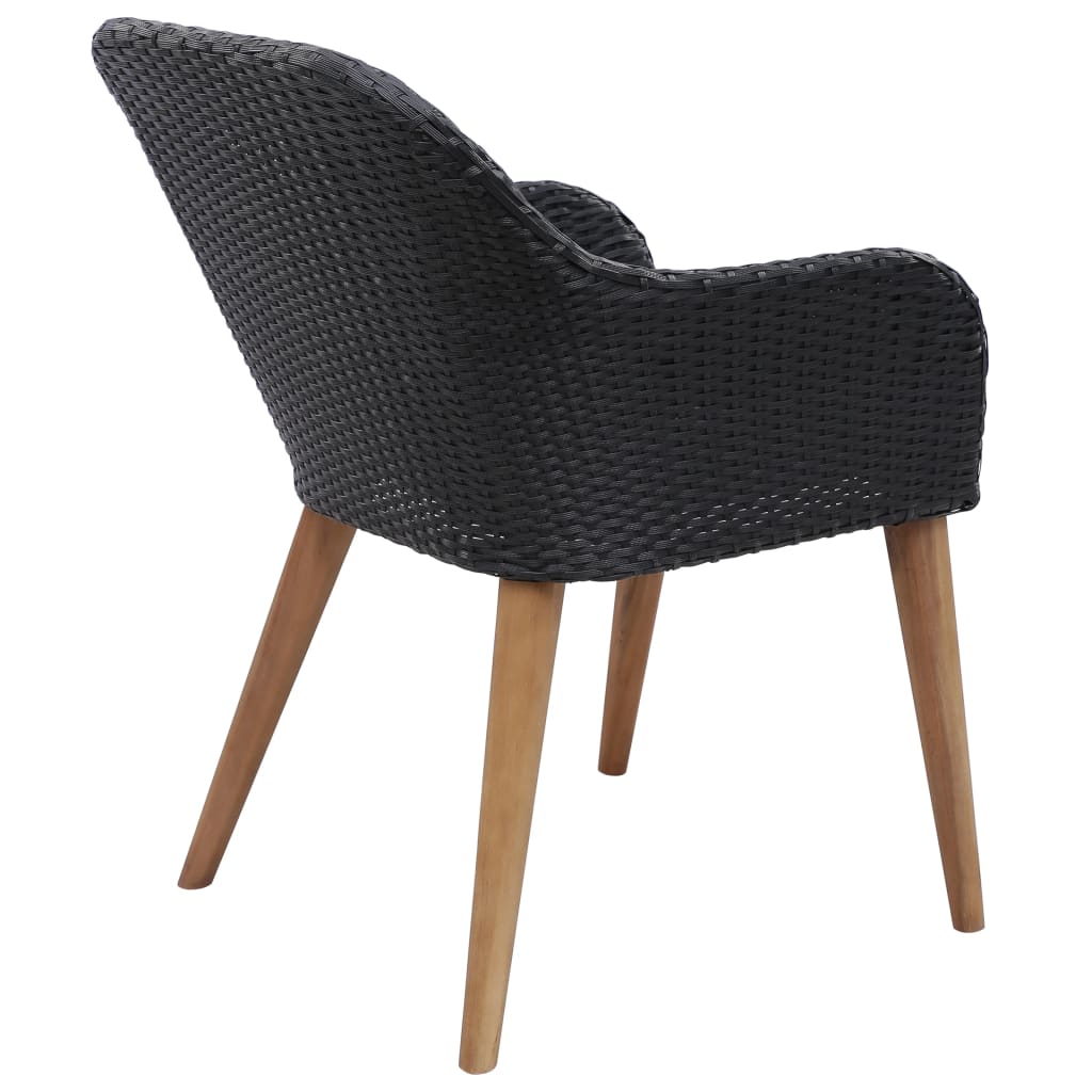 Gartenstuhl 2 pcs Schwarz 62,5 x 55 x 82 cm Poly-Rattan