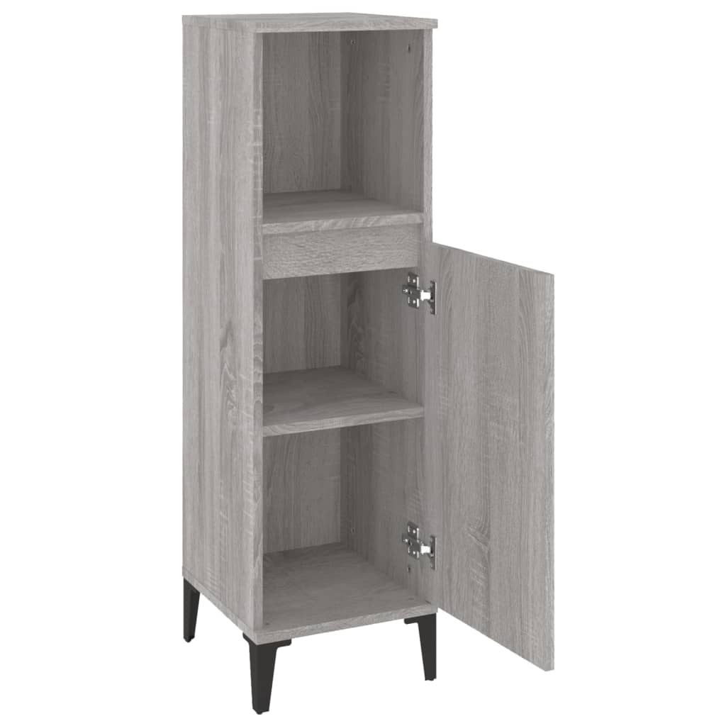 Badschrank Weiß 30x30x100 cm Holzwerkstoff
