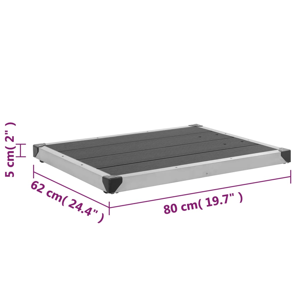 Garten-Duschwanne WPC Edelstahl 110 x 62 cm Braun